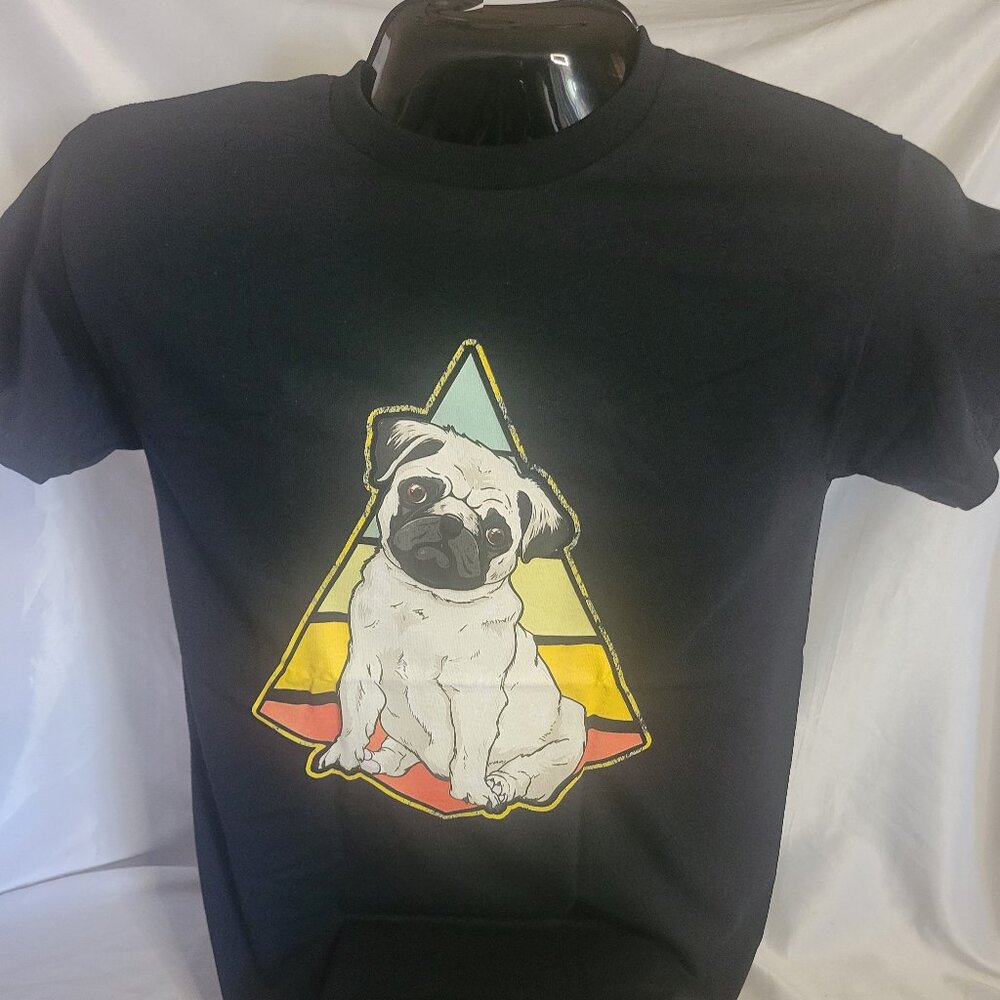 NWOT Pug Dog Triangle Front Print T-shirt Unisex (S/P/CH)
